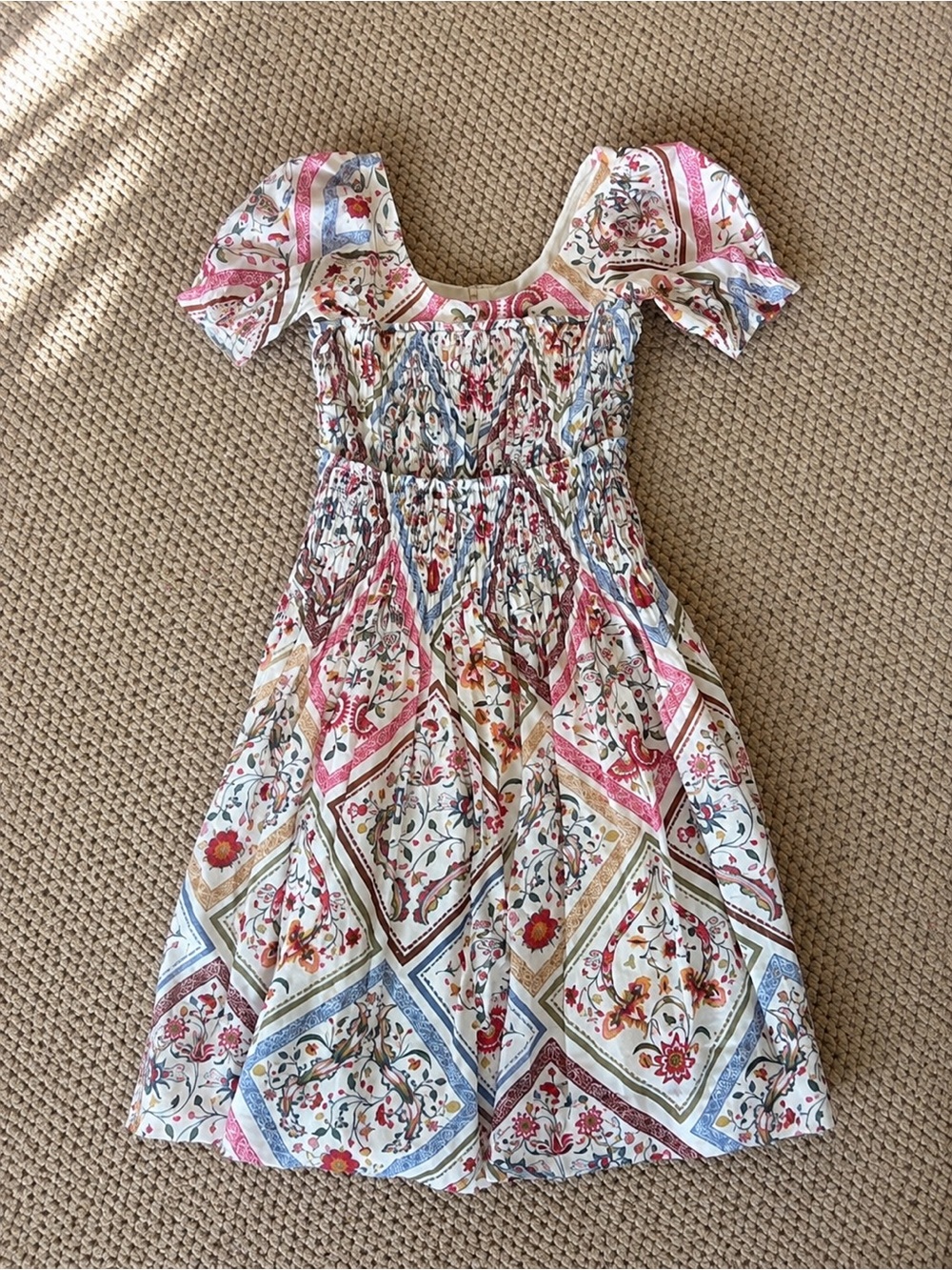 REBECCA TAYLOR anya midi dress in montage floral ivory combo Size 6 NWT